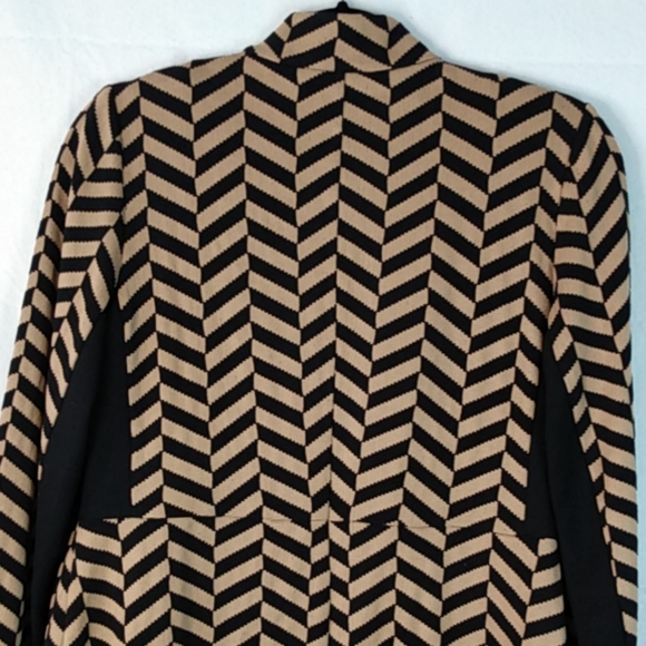 Chico's Black & Tan Herringbone Pattern Open Cardi - Picture 5 of 8